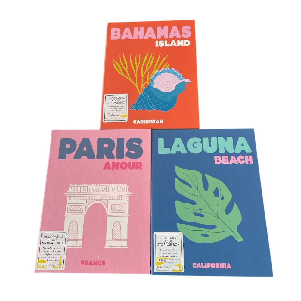 DesignWorks Ink Set of 3 Magnetic Storage Book Boxes